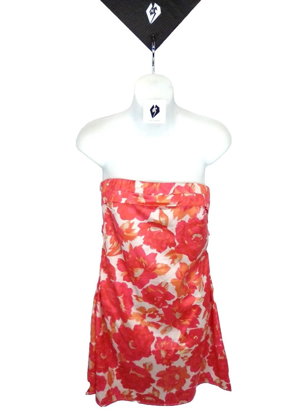 Unbrand Strapless Floral Cute Chic Women's Zipper Close Mini Dress Size Medium